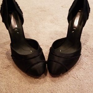Bcbg maxazaria black satin heels size 8 new